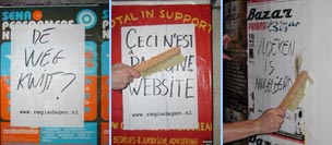 het ophangen der affiches